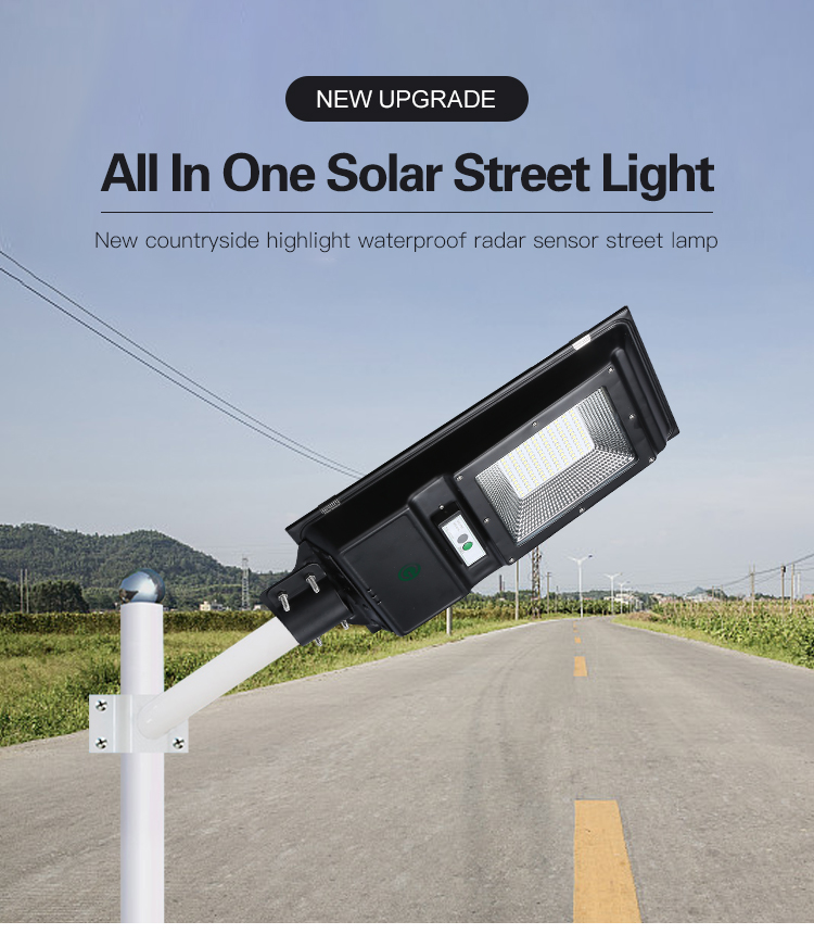 6500K 100 Watt Solar Garden Street Light All In One Led Road Lamp
