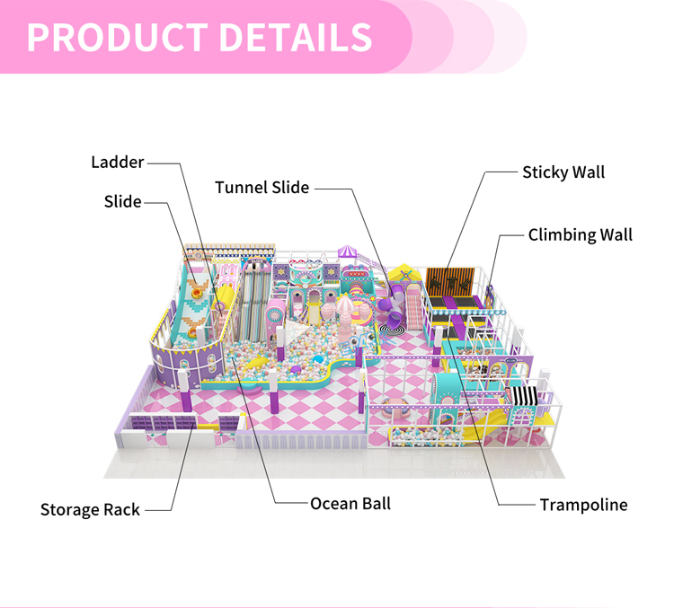 Children Maze Commercial Kids Indoor Soft Play Playground Equipment for Sal Cutter Counter For Receipt