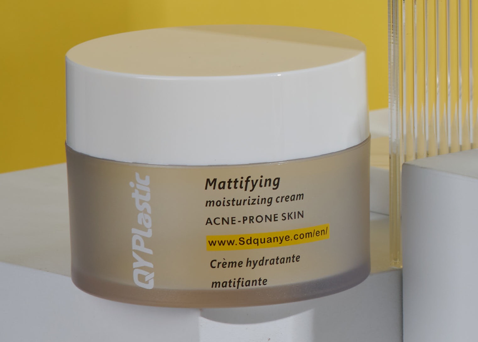 Frosted Printing Face Cream Plastic Jar With High Cap White Body 200ml 250ml