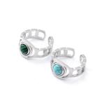 Ring women's fashion niche design sense titanium steel peacock stone women's
