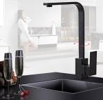 Stainless Steel Kitchen Sink Mixer Faucet Square Handle Modern Kitchen Faucet