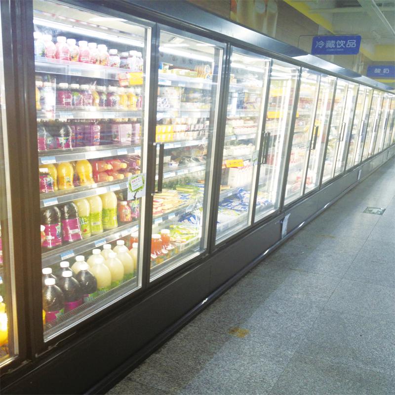 Multi Deck Dairy Glass Door Freezer Electric 50mm Thick For Kitchen