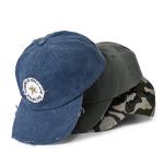 Unisex Distressed Washed Denim Baseball Cap 58cm Embroidered Logo