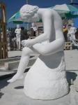 art sculptures with nature white marble, polished
