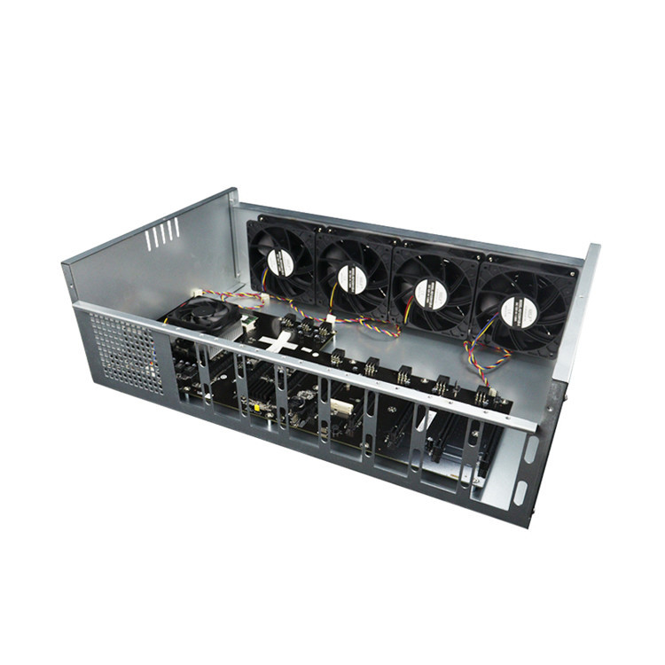 BTC ETH GPU Mining Rig Machine AMD A68 Chipset 8 GPU Mining Case