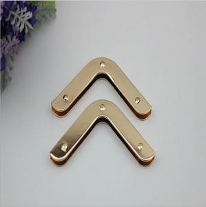 China Europe standard light gold right-angle metal handbag corner purse protector wholesale