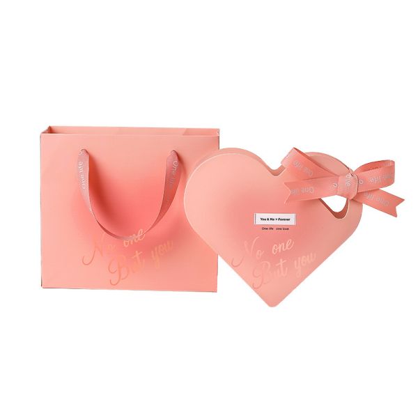 Romantic Valentine'S Day Portable Gift Box Couple Ring Storage Jewelry Gift Box Chinese Valentine'S Day Heart-Shaped Jewelry Packaging Box