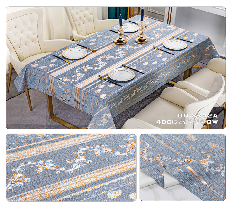 Stain Resistant Tablecloth for Kitchen Table Cover Design PVC Rectangle Tablecloth