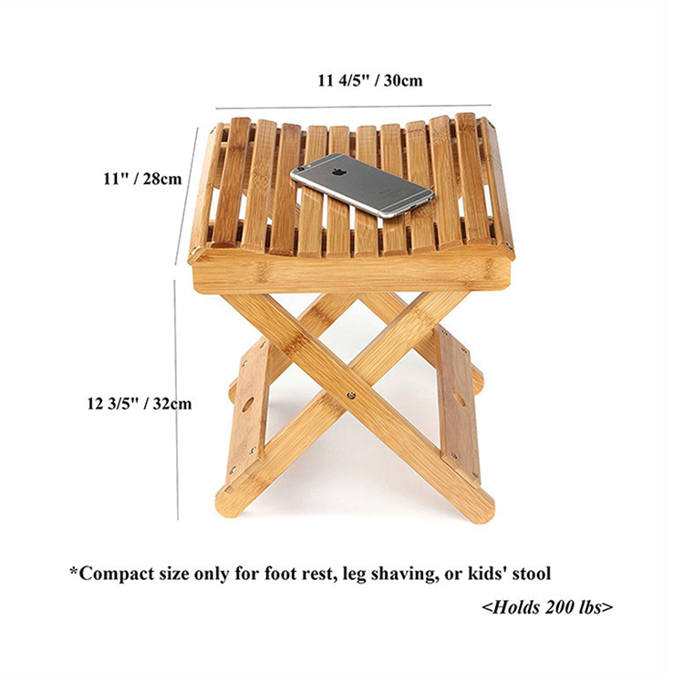 Modern Design Adult Children Portable Folding Stool Made of Natural Bamboo for Outdoor