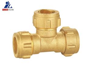 China Three Ways 16mm Tee Brass Fittings DIN259 Brass Hose Pipe Connectors wholesale