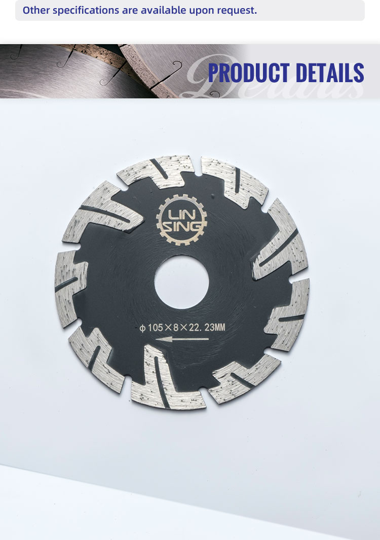Long-lasting Metal Cutting Diamond Disc D230mm T Type Protection Teeth For Stone