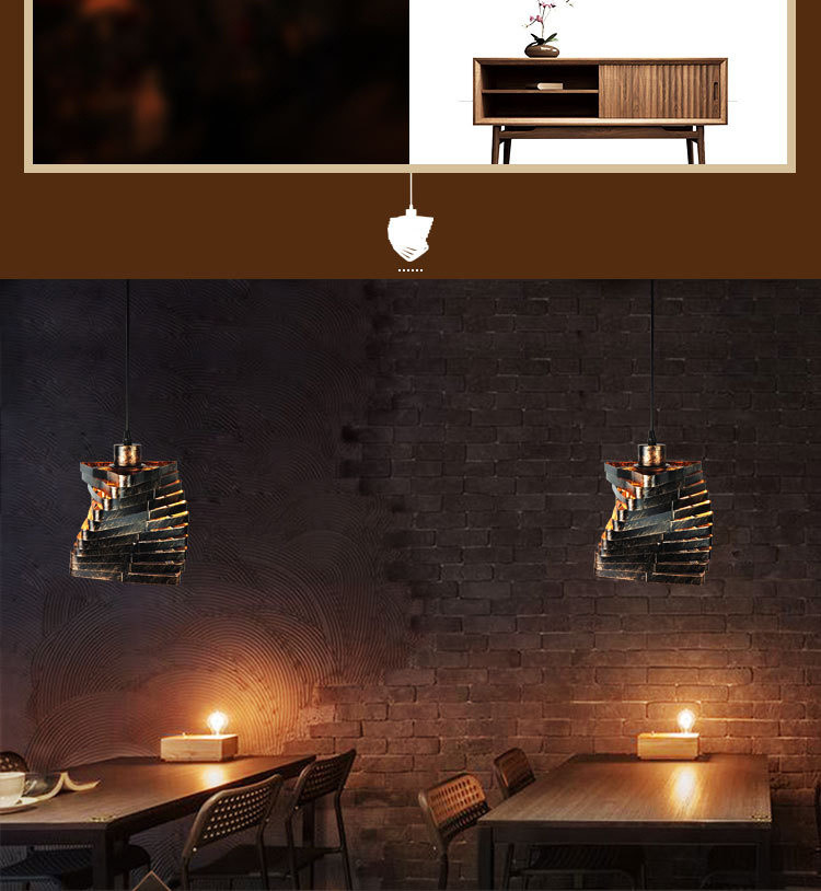 Nordic Retro Iron Creative Dining Chandelier Loft Bar Living Room Restaurant Pendant Lamp（WH-CI-153)