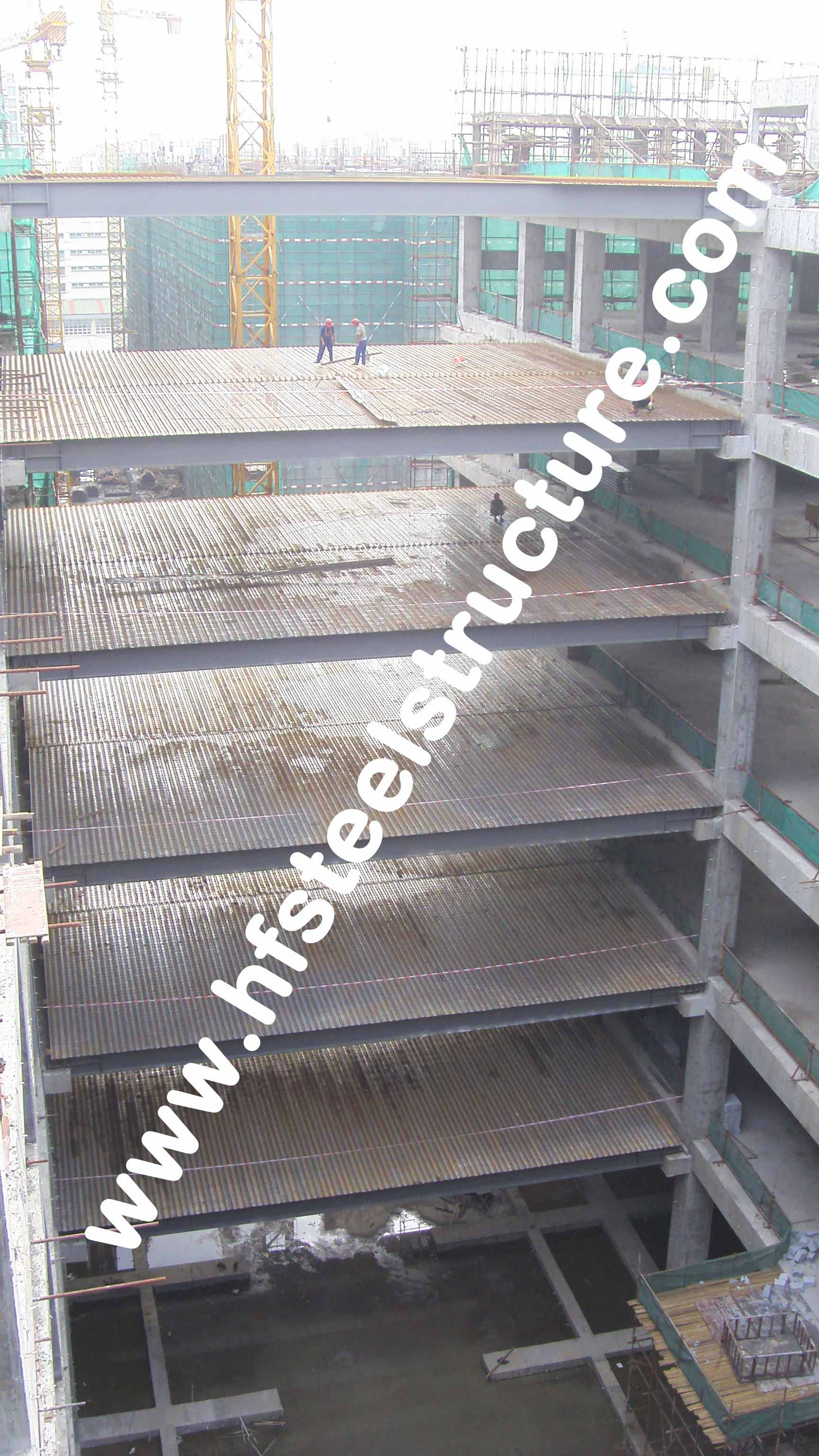 High-rise Steel Building Multi-Storey Steel Building Electric Galvanized And Grinding,Punching,Shot-Blasting
