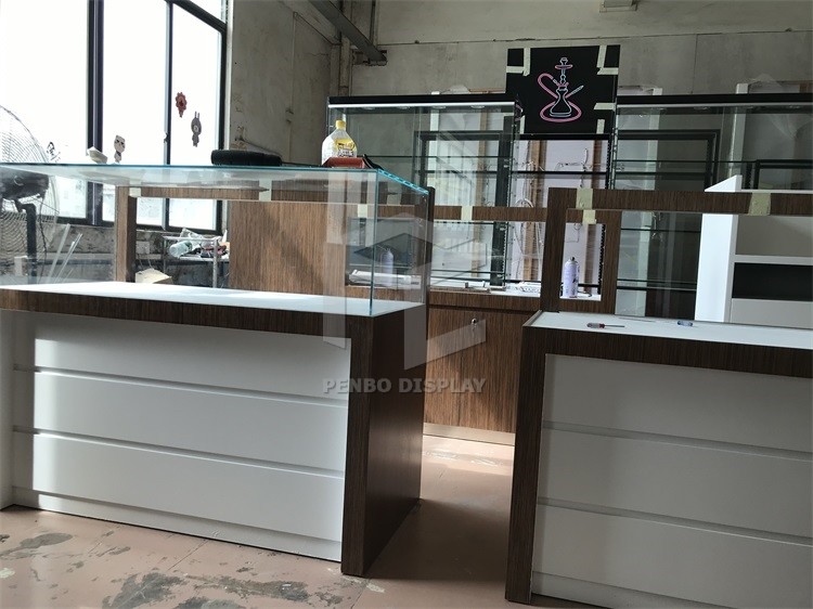 500*500mm Glass Jewelry Pedestal T5 LED Lockable Jewelry Vitrine Display