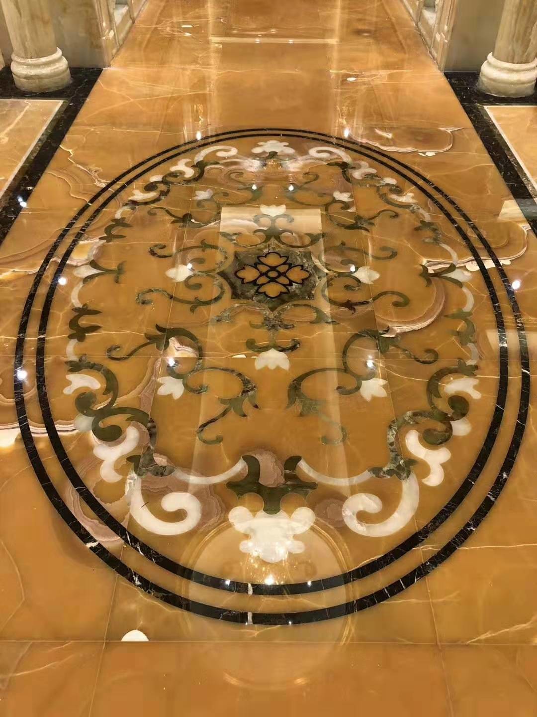 Orange Onyx Tile And Slab Marble Style Tiles For Luxury Building Interior Decoration
