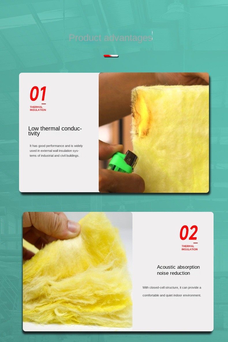 Wall Thermal Insulation Glass Wool Board With Foil Building Material 1.2m Length