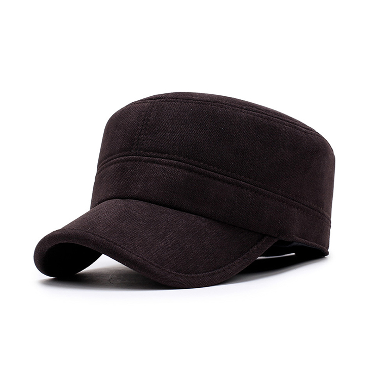 Casquette Cap Winter flat hat Keep warm winter Old man middle aged Men's hat