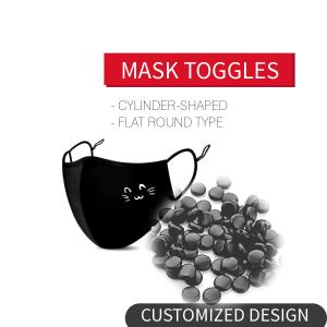 China White &amp; Black 9mm Silicone Stopper For Mask Toggles wholesale