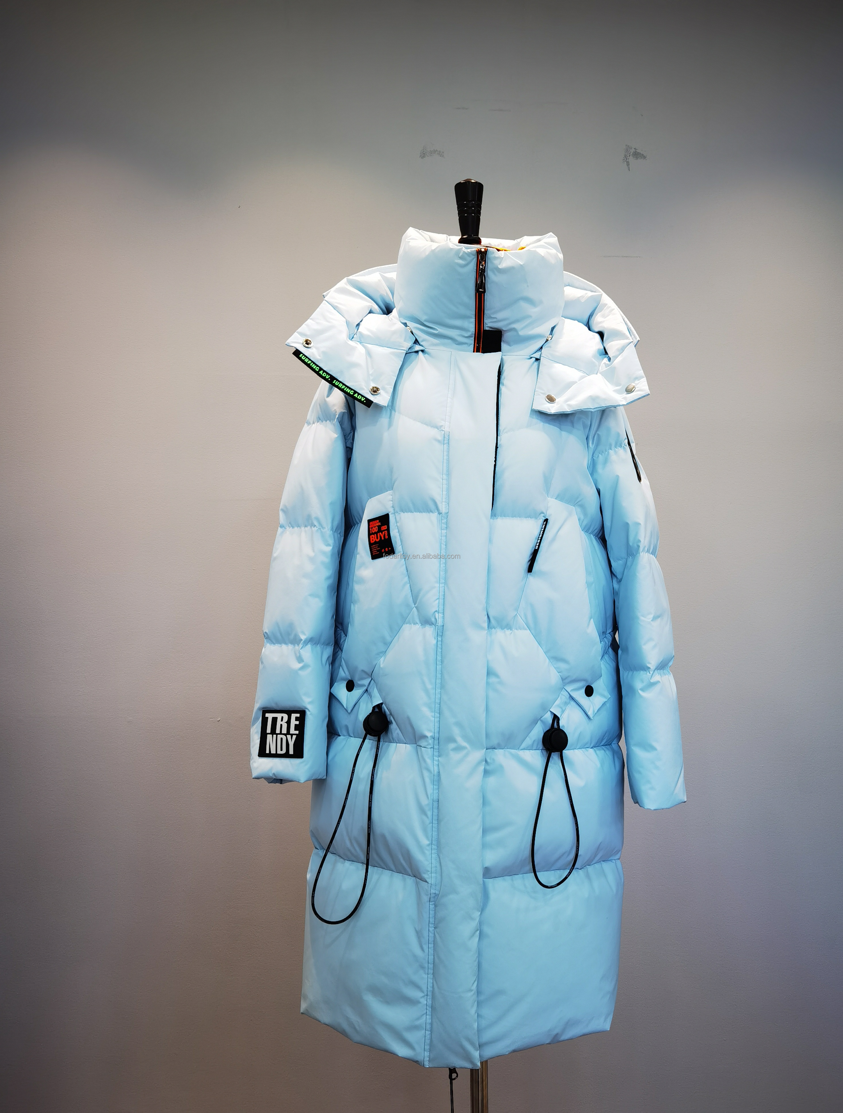 FODARLLOY Ladies Warm Hooded Cotton-padded Clothes Slim Long Down Winter Jackets Women Coats Woman Coat F22563
