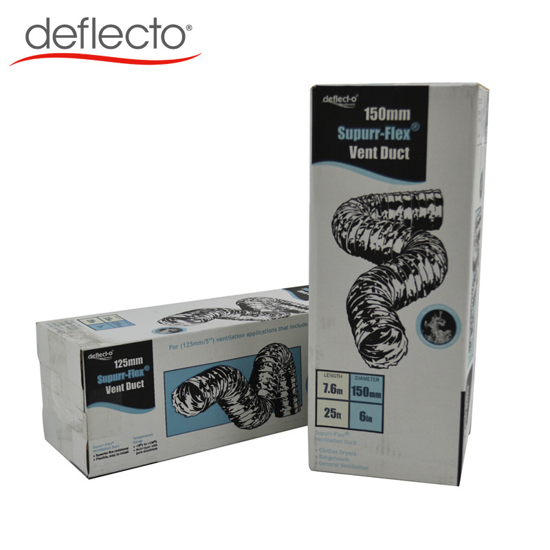 Double Layers Flexible Aluminum Air Duct 8 Inch 25 Ft AC Air Duct For Bathroom