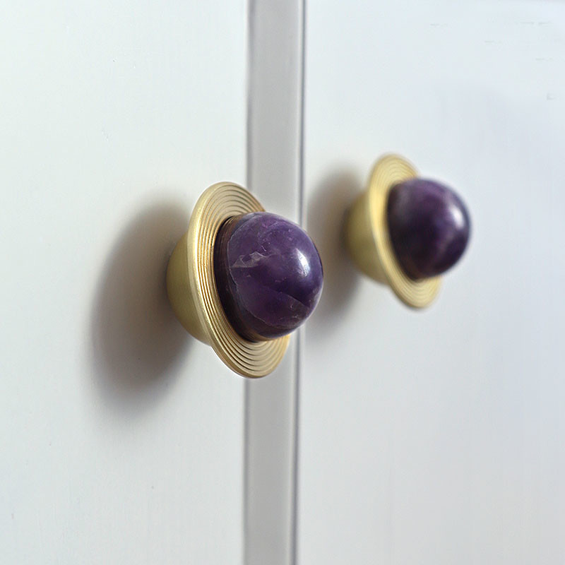 Bedroom Brass Cabinet Pull Handles Planet 30*38mm Brass Gold Drawer Pulls