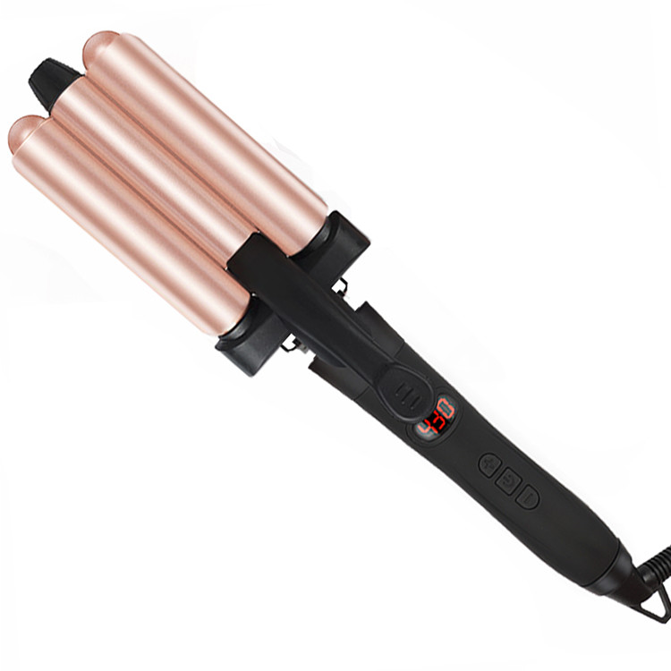 Fast Heating 5 In 1 Curling Iron Wand , 45W 3 Barrel Hair Crimper