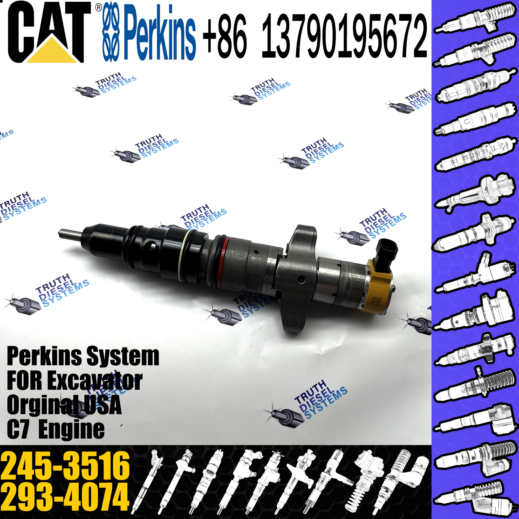 High Quality Diesel Engine Injector 245-3516 For Cat C7 C9 Injector 10r-4764 293-4074 328-2577