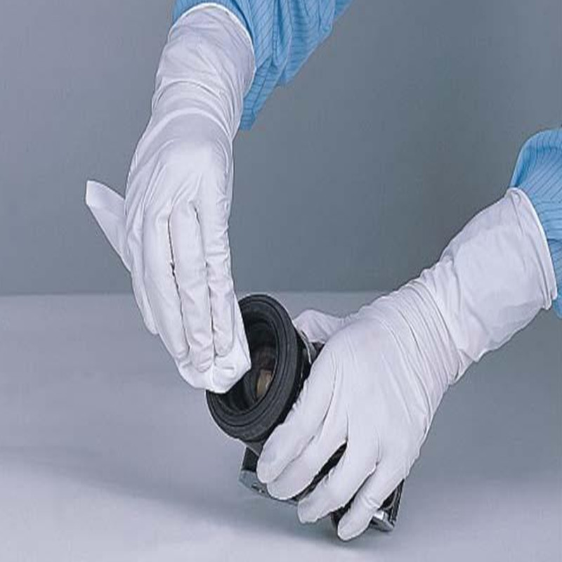 6g 12in White Nitrile Cleanroom Gloves Ambidextrous Powder Free