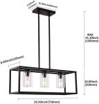 American rectangular wrought iron chandelier dining room kitchen bar glass