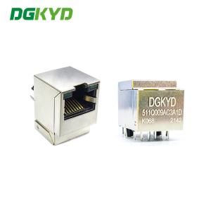 China 180 Vertical Ethernet Female Rj45 Network Connector DGKYD511Q009AC3A1DK068 wholesale