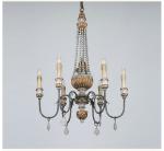 Wood candelabra chandelier Pendant lamp 6 Lights (WH-CI-61)