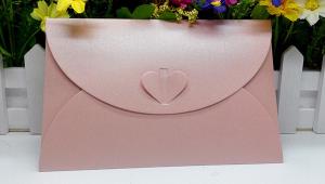 China Multi-color optional heart buckle decoration pearl paper envelope for creative love postcard wholesale