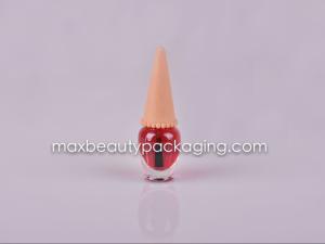 China ice cream shape nail polish cap 9ml nail polish bottle nail polish plastic cosmetic packaging nail polish flat brush wholesale