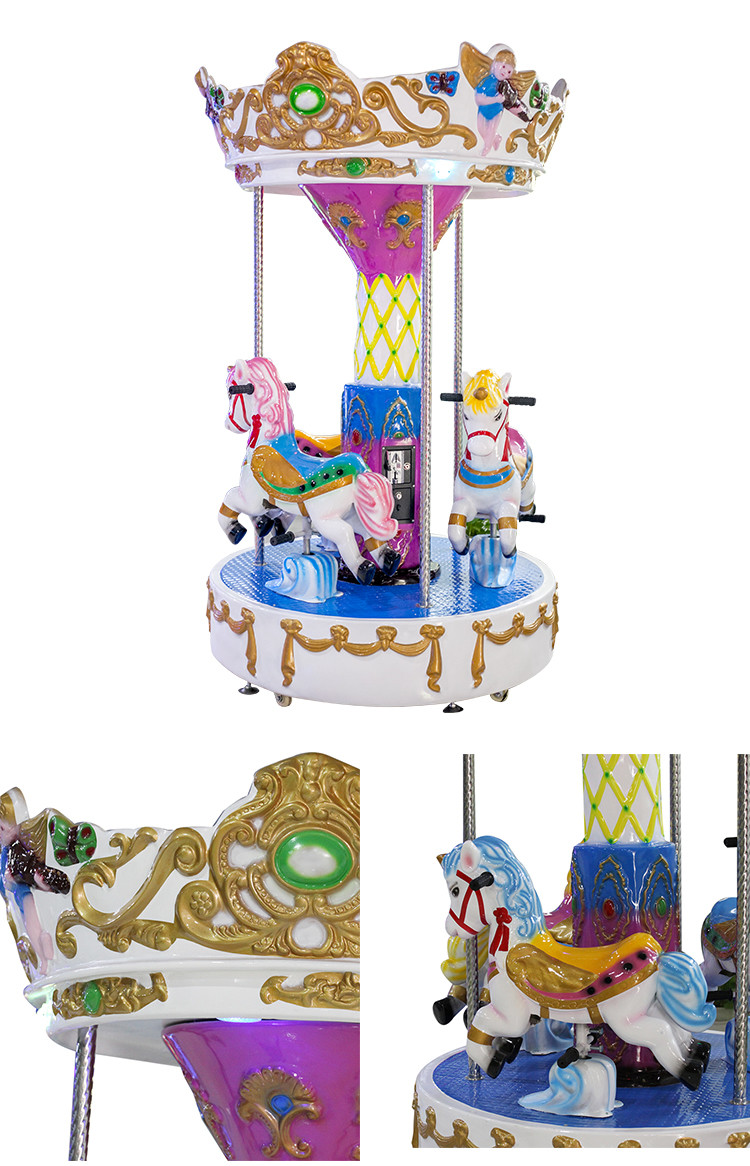Coin op Arcade Fiberglass Kids Ride Horse Carousel Swing Arcade Ride Coin Operated Arcade Machines