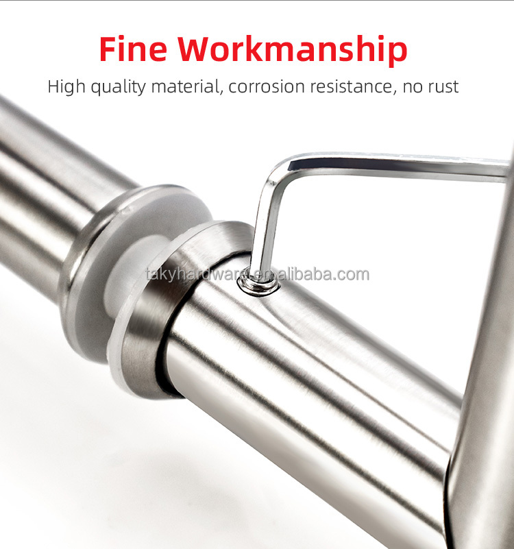 Door Window Handles Double Sided Sliding Glass Door Handle for Bathroom Steel Shower Room