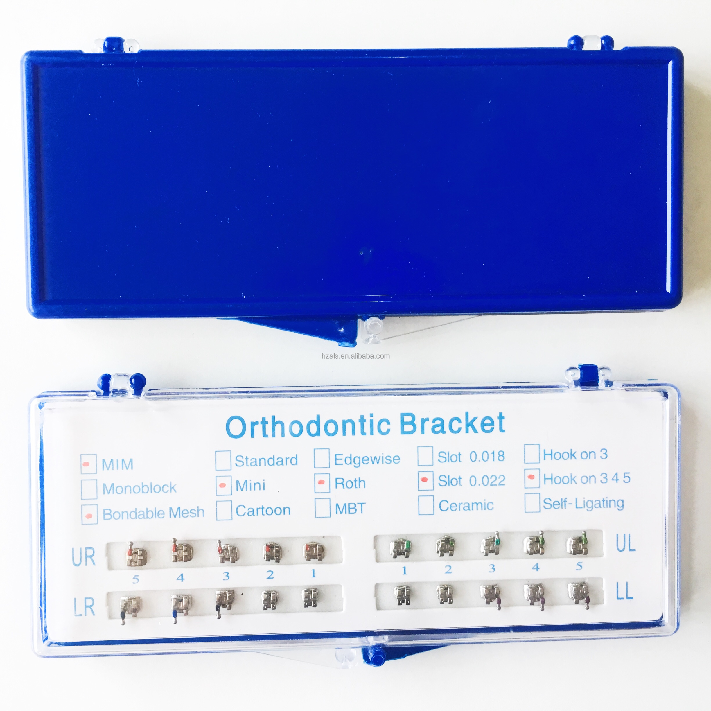 Bondable Stainless Steel Metal Orthodontic Bracket Crystal Sapphire Braces ALS Dental Supplies