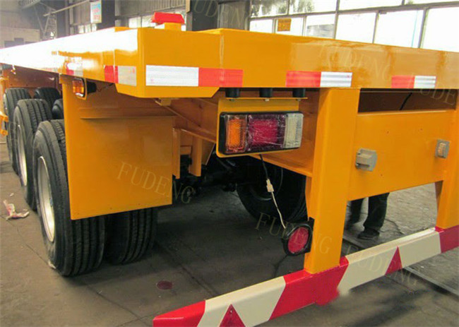 Carbon Steel Heavy Duty Flatbed Trailer , 12 Twist Locks Flatbed Equipment Trailers