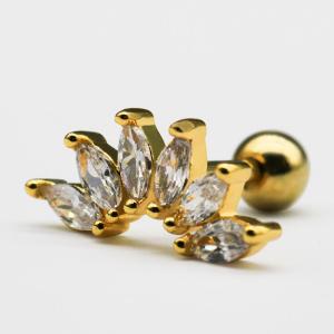 China 1.2mm 16G Gold Ear Piercing Jewellery wholesale