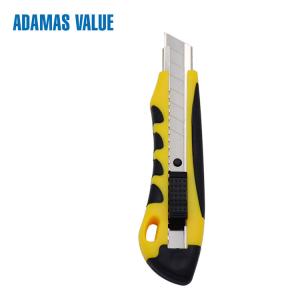 China Auto retractable knife,tool knife,utility blade knife of 18mm ABS+TPR auto-lock utility knife wholesale