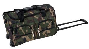 China Camouflage Waterproof Duffel Bag With Wheels , Rolling Duffle Bag Luggage wholesale