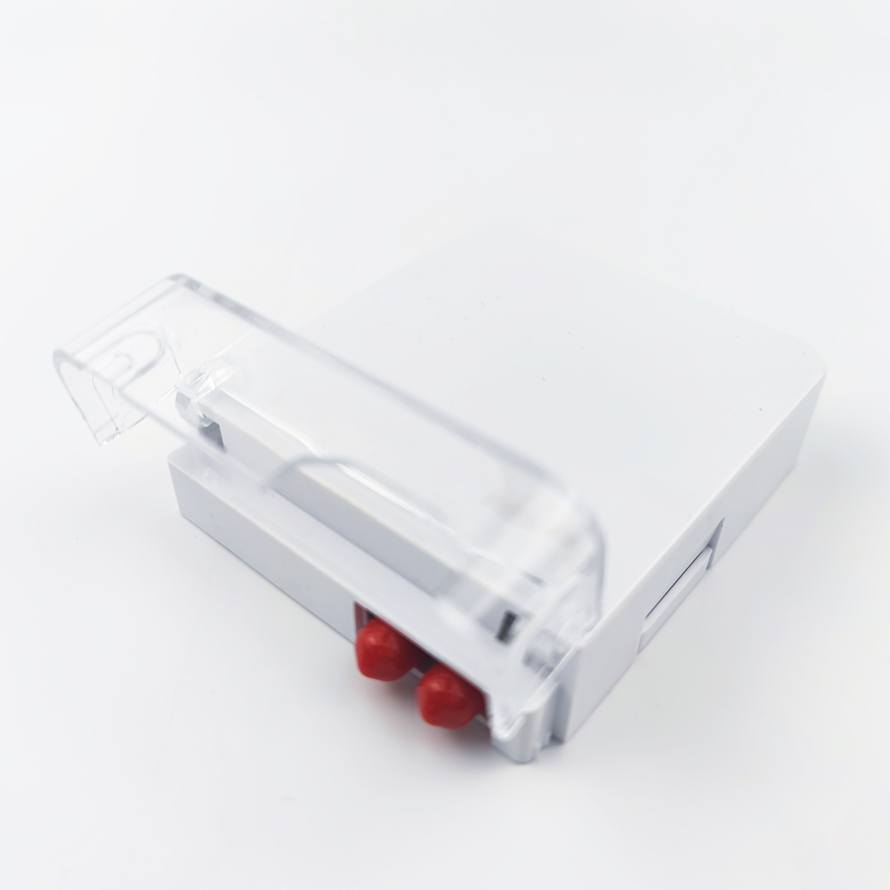 2 Cores ST UPC Plastic Fiber Optic Face Plate Socket Panel for FTTH White Integration