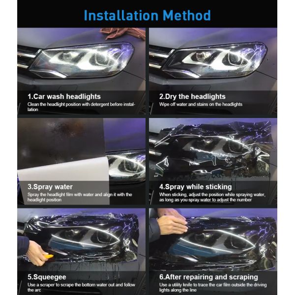 TPH Film Photochromic 6.5mil 30cm X 15m Warranty 5 Years Car Headlight Protection Film