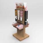 Countertop Rum Cake Display Rack Wooden Display Baskets For Bakery Bakeshop