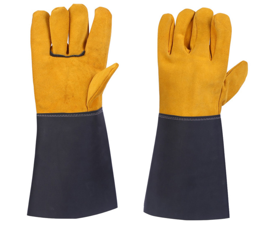 Two Layer Suede Welder Gloves Half-Leather Gloves Electric Welding Labor Insurance Gloves