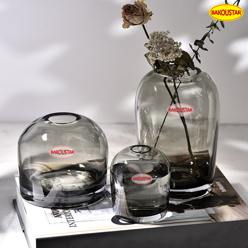 Polished Decorative Thick Crystal Glass Vases 11cm Diameter