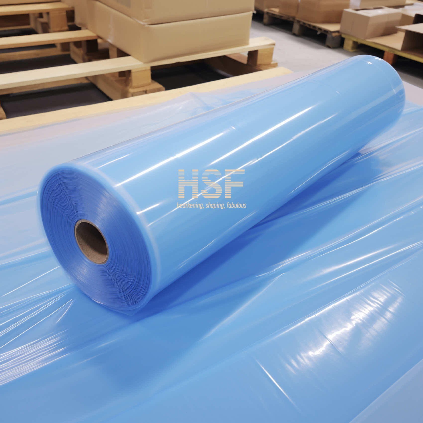 SGS Blue Monoaxially Oriented Polyethylene Film Plastic Poly Sheeting Roll