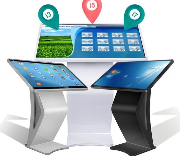 Android or Win10 22" inch TFT LED ground stand capacitive multi touch interactive self-service kiosk OEM/ODM