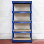 Boltless 5 Tier Metal Shelf Home Storage Unit Blue