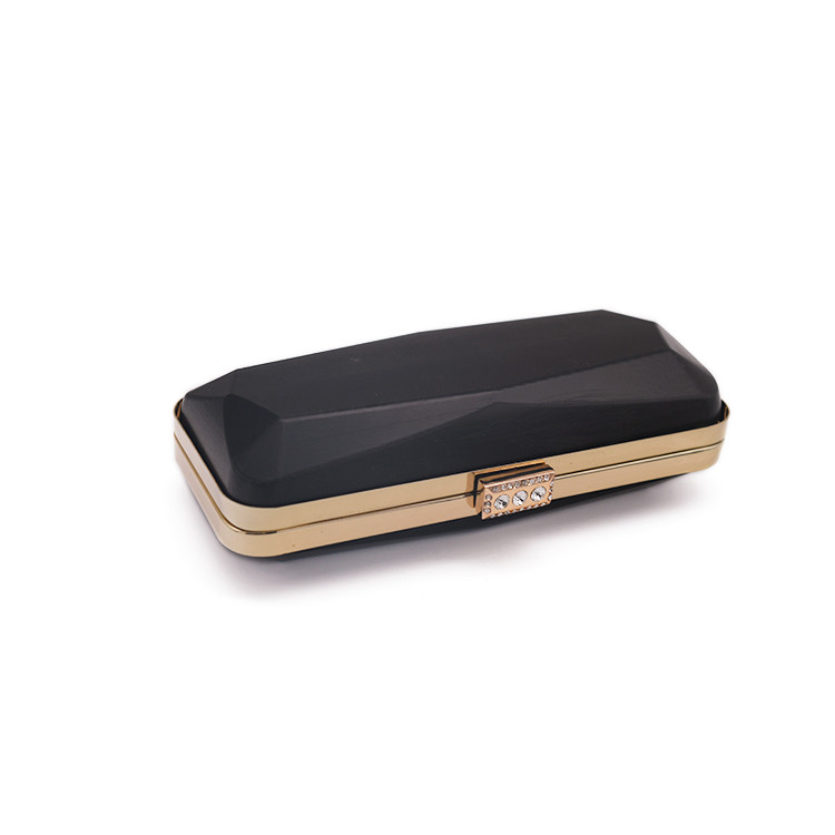 DIY Shiny Metal Lock Rectangle Box Clutch Frame 22*9cm