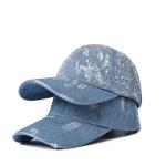 OEM Blue Denim Fabric Baseball Caps Embroidery 55cm Cotton Twill